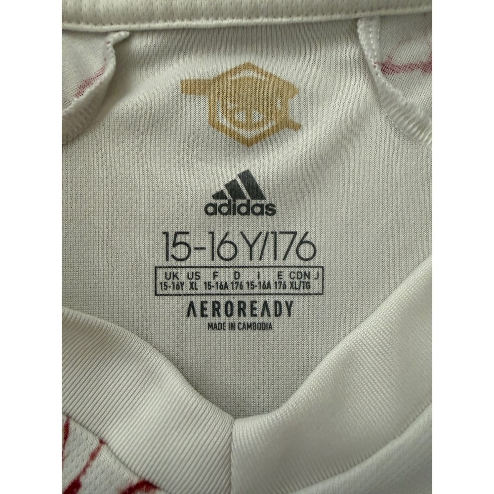 Adidas Arsenal 2020-21 Away Jersey White Maroon Marble Emirates Fly Better YXL - Picture 4 of 8